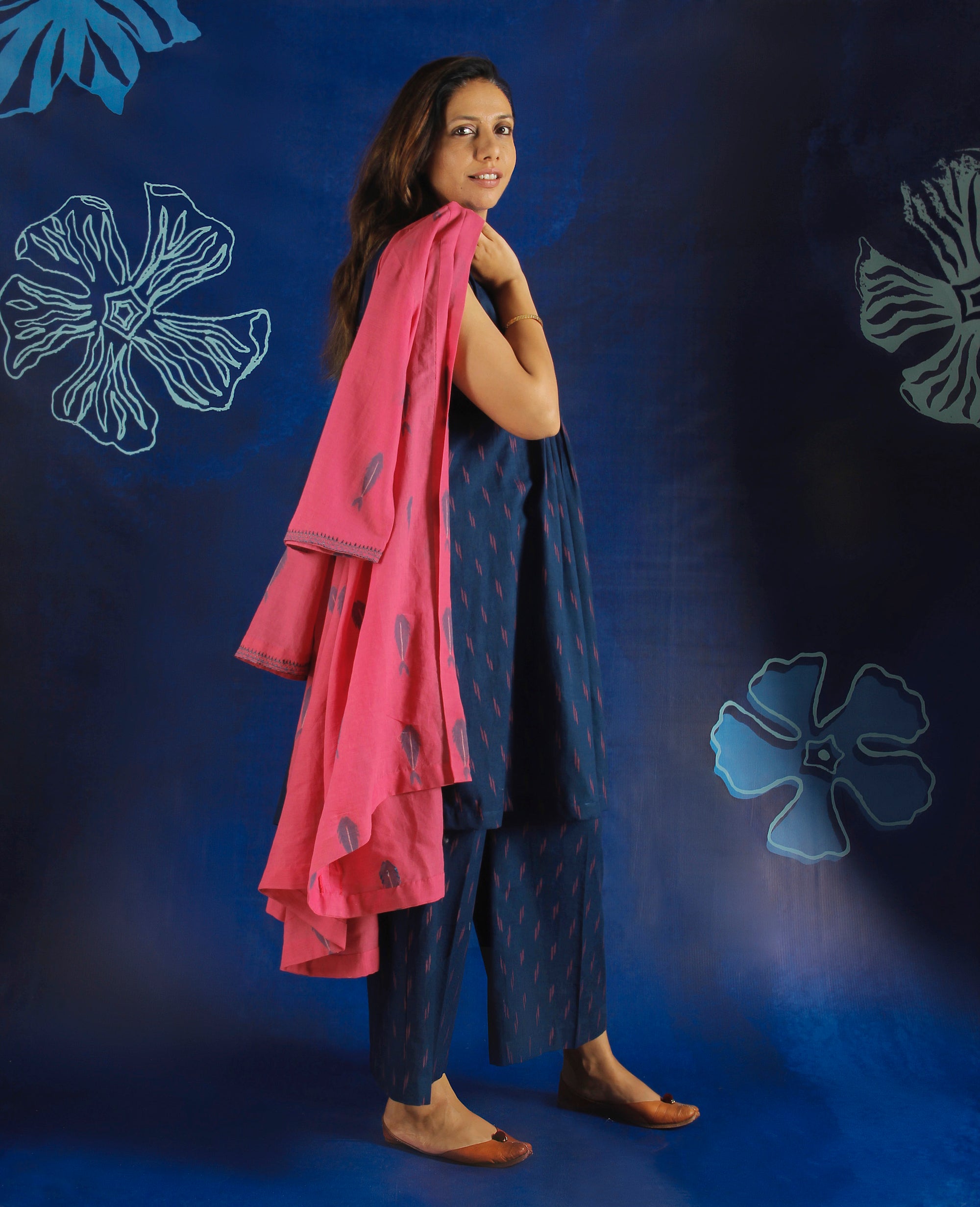 Dark Blue Ikat Pants