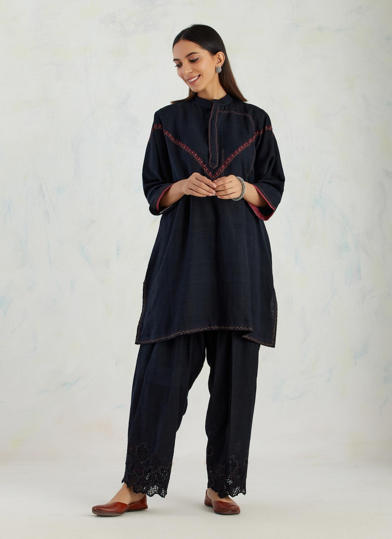Chinar Black Kurta Set