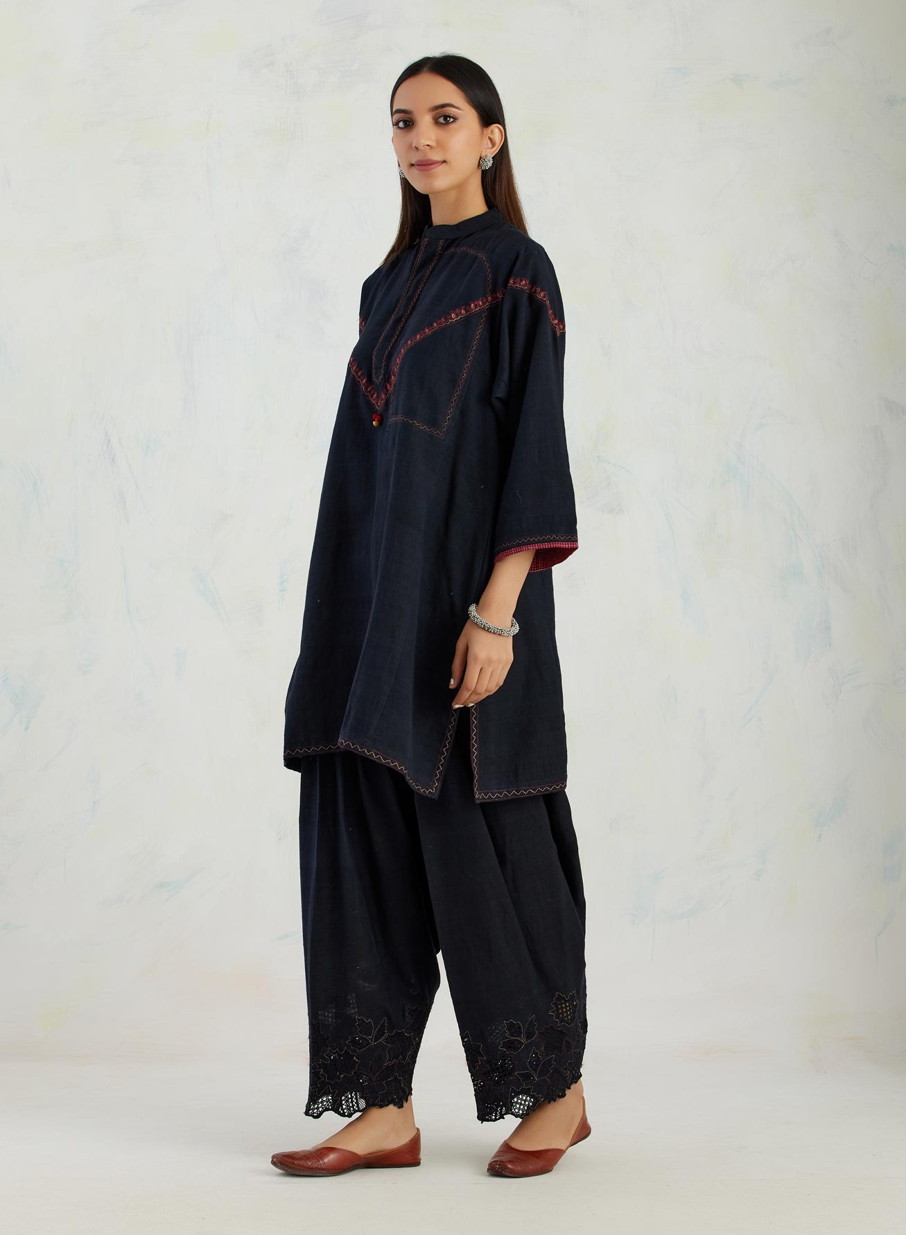 Chinar Black Kurta Set