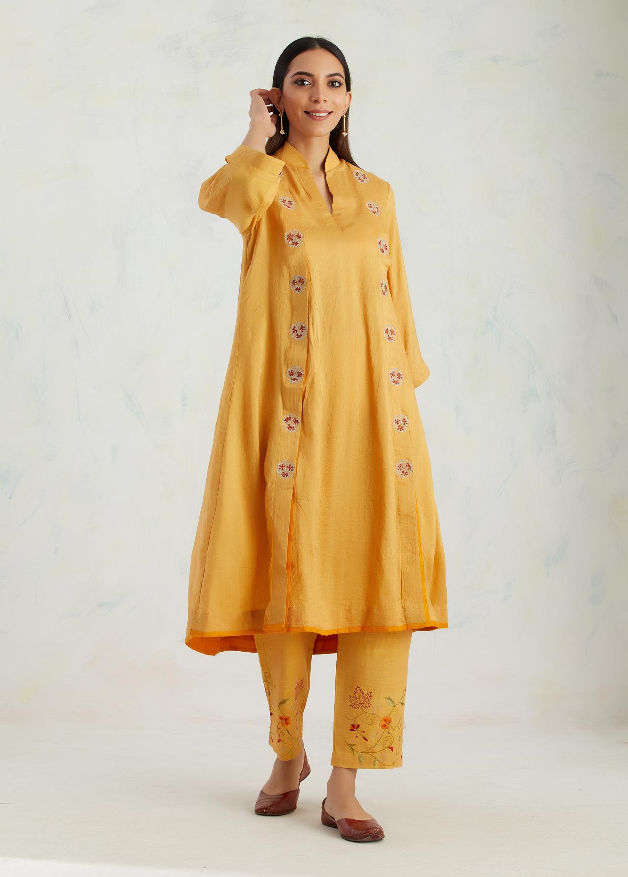 Orange Tulip Kurta Set