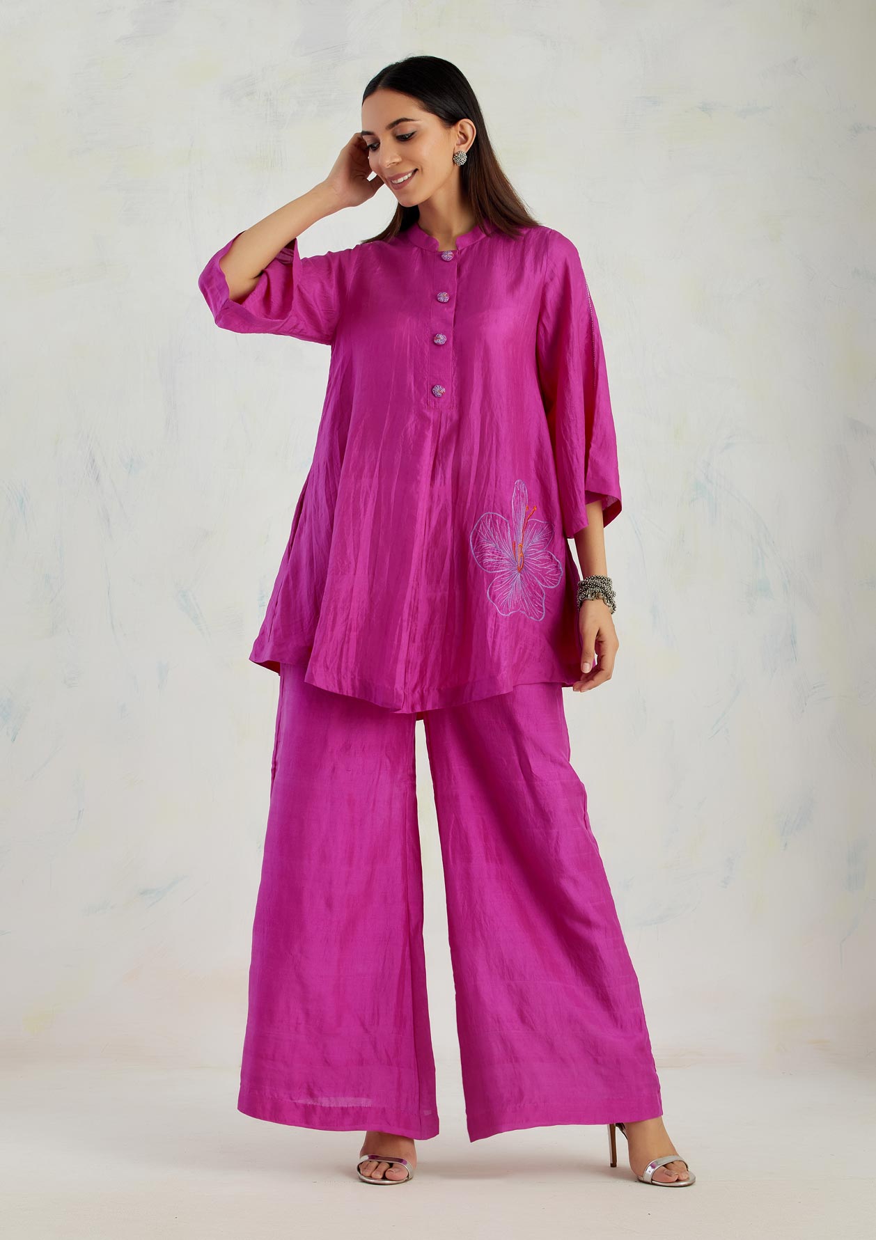 Zafran Fuschia Kurta Set