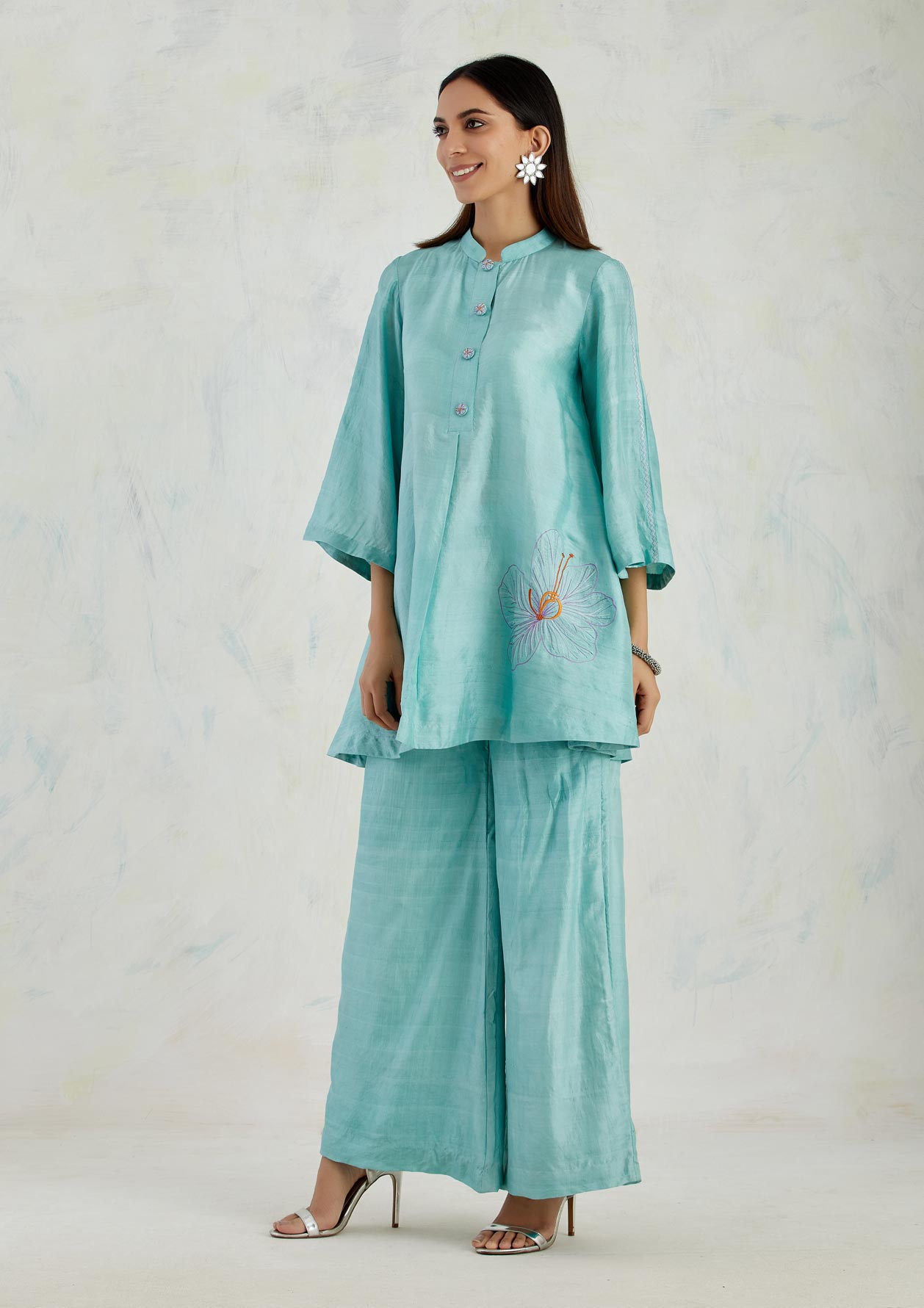 Sind Aqua Kurta Set