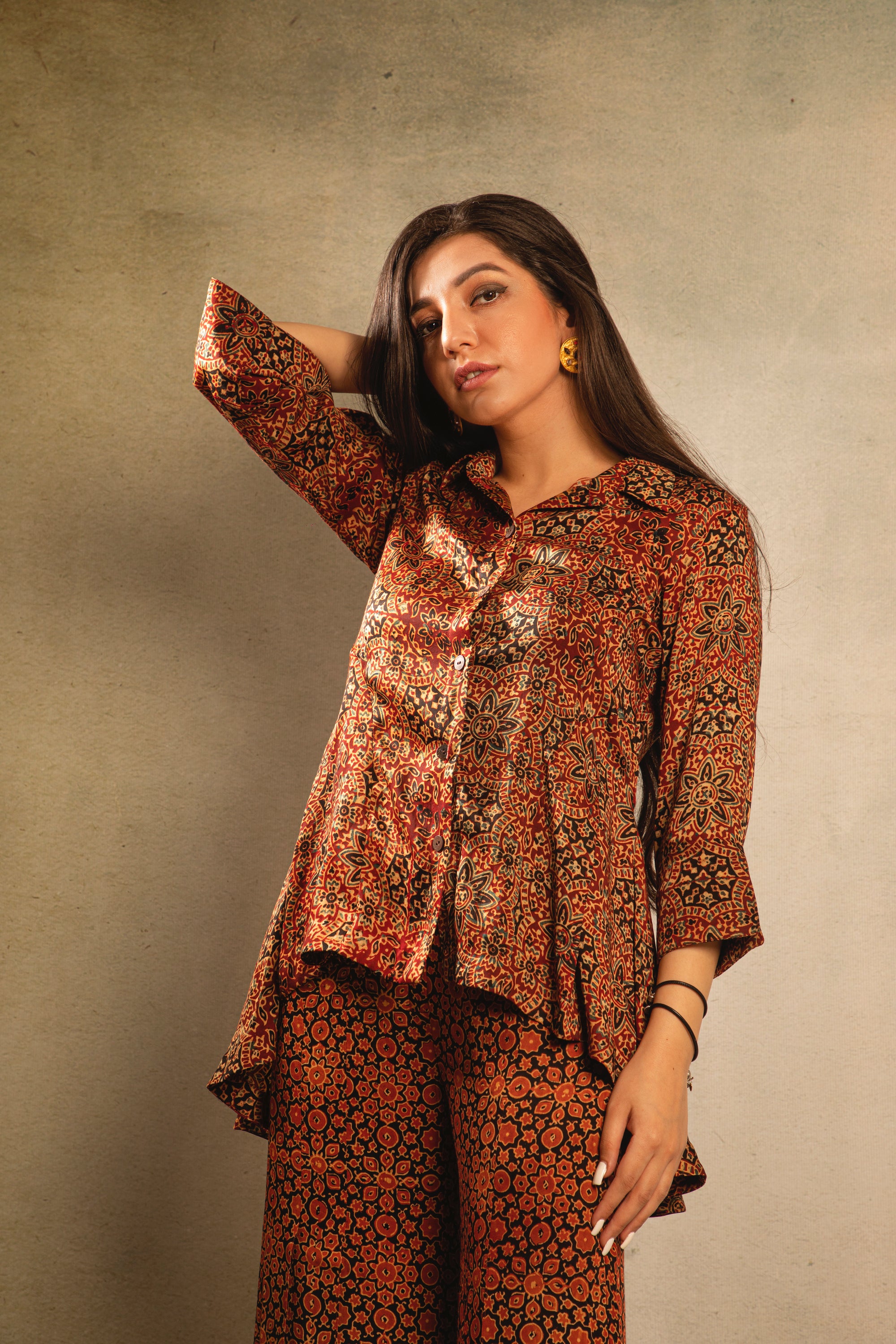 Rust Twilight Printed Shirt with Pant