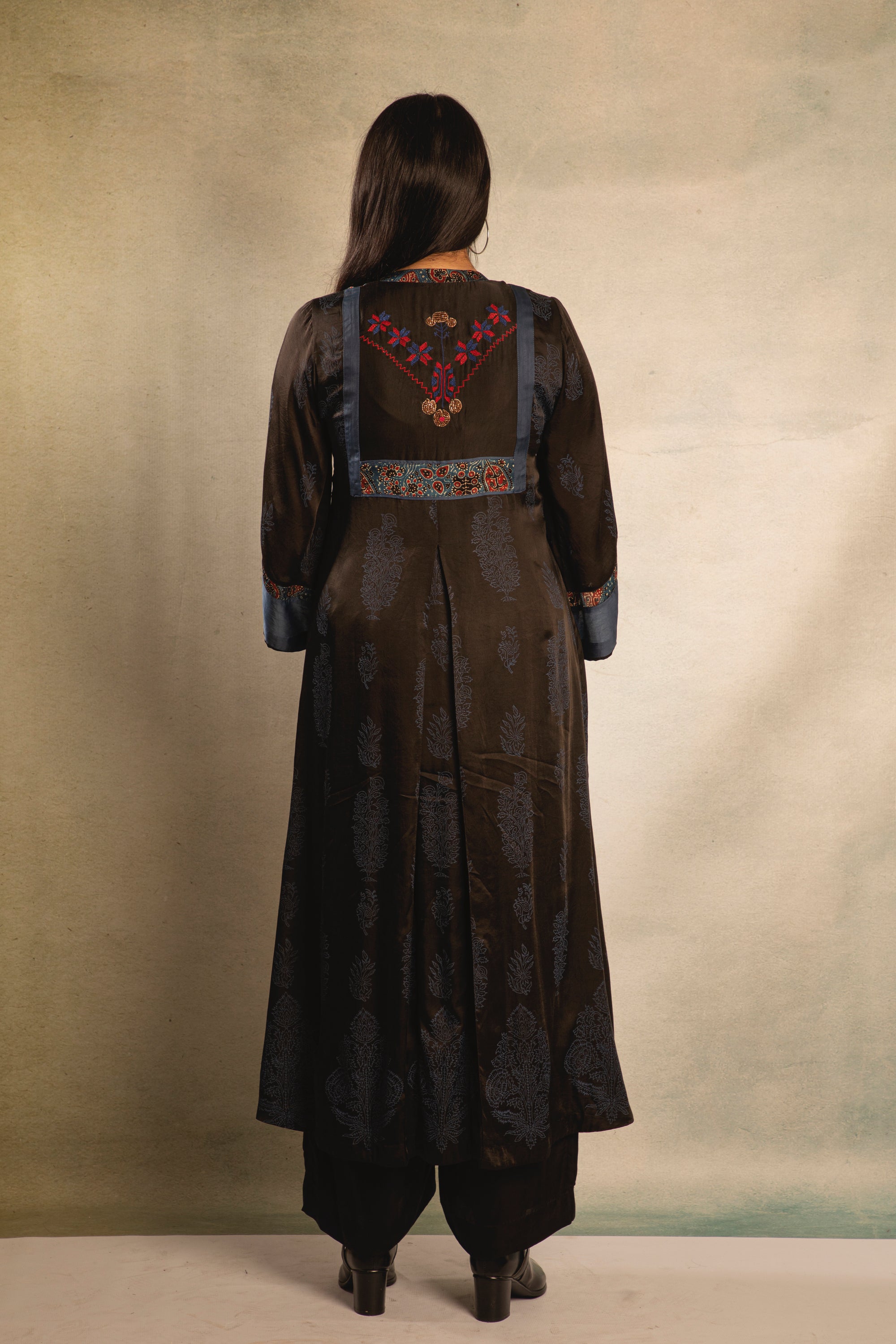 Earth Blue Embroidered Tunic