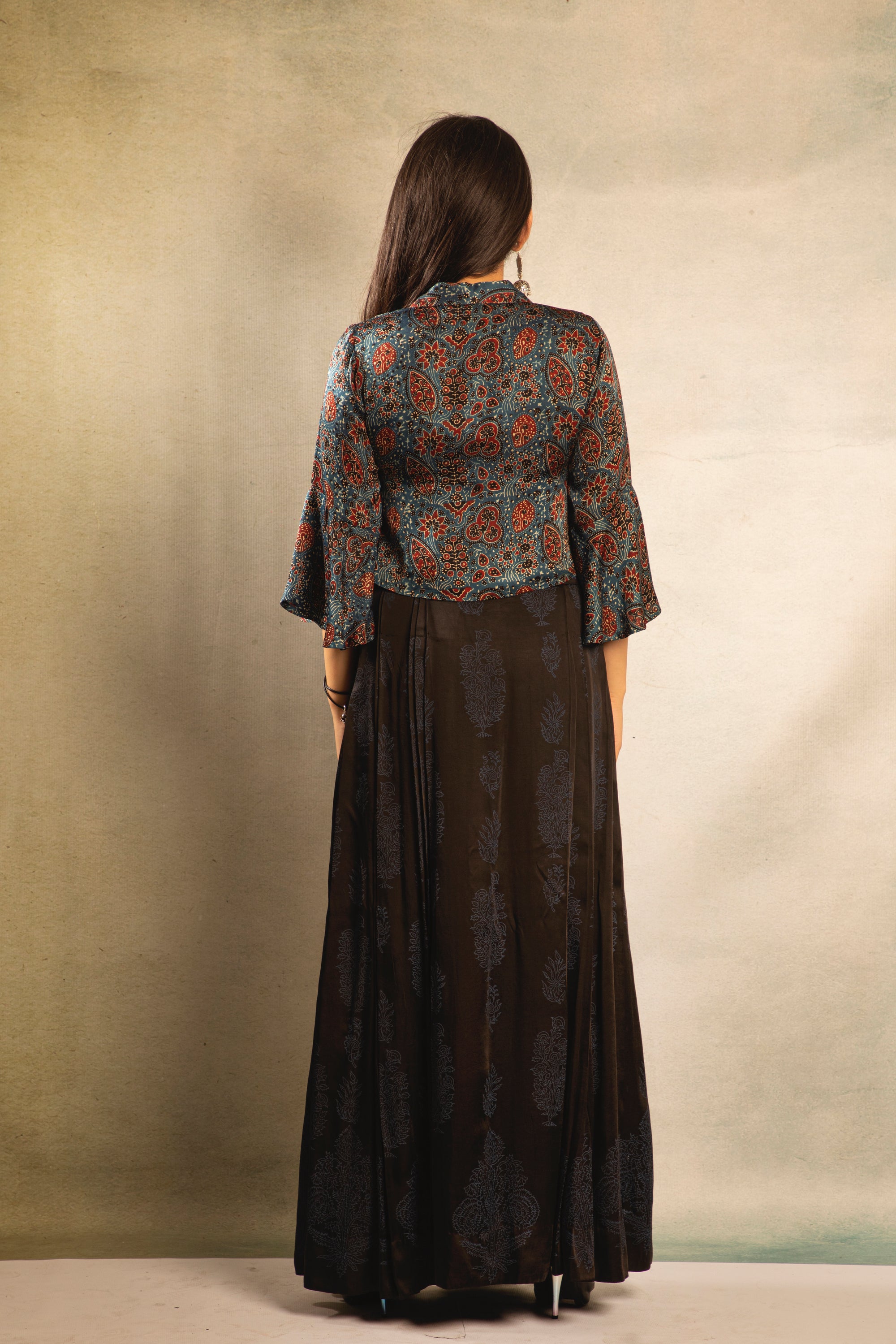 Sky Printed Skirt with Top