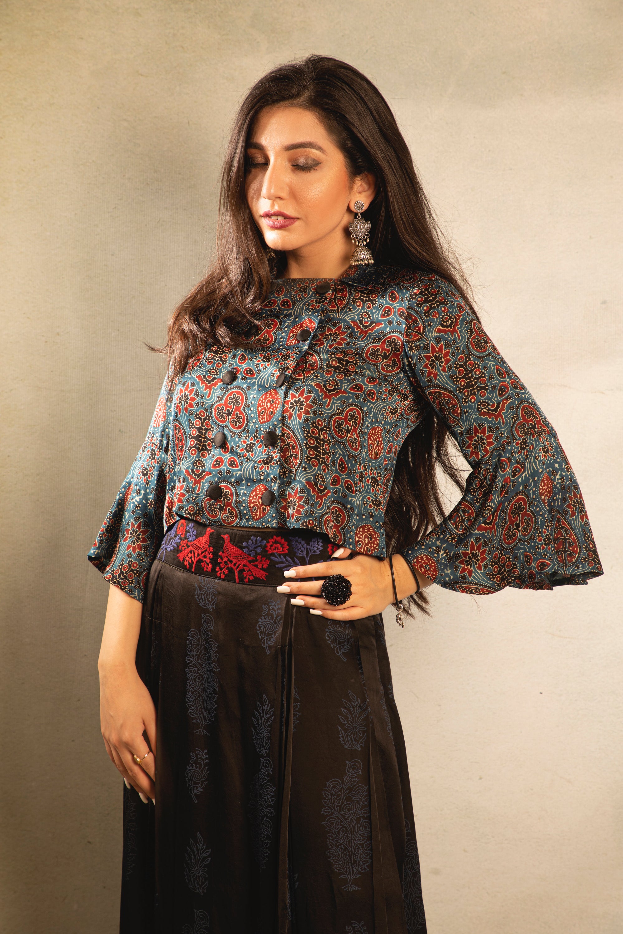 Sky Printed Skirt with Top