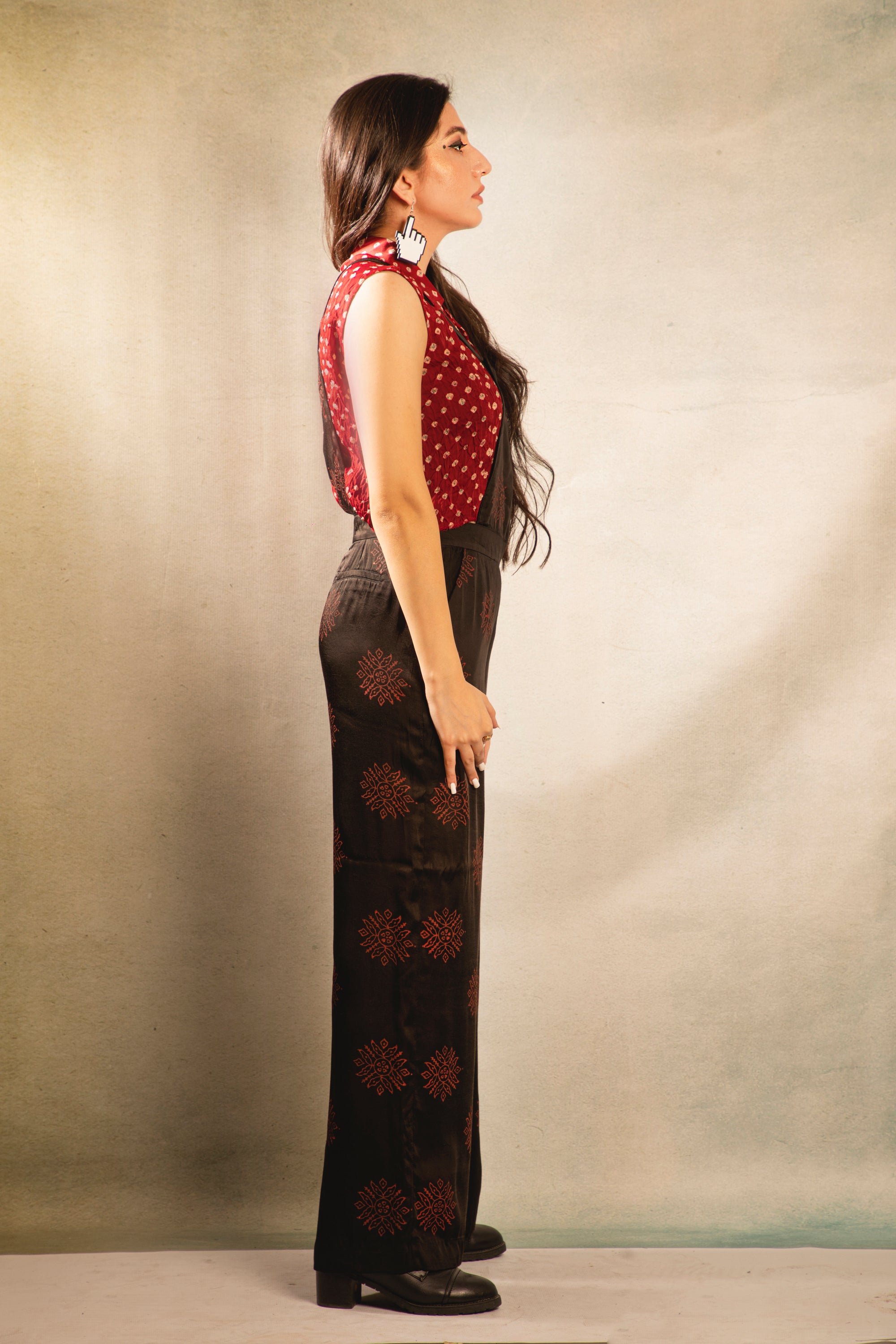 Black and Red Dusk Jumpsuit with Top