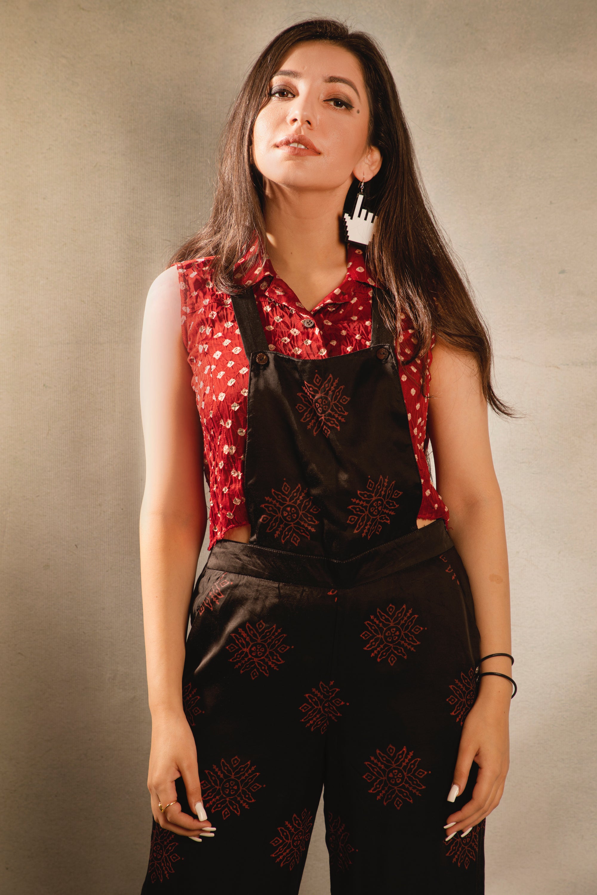 Black and Red Dusk Jumpsuit with Top