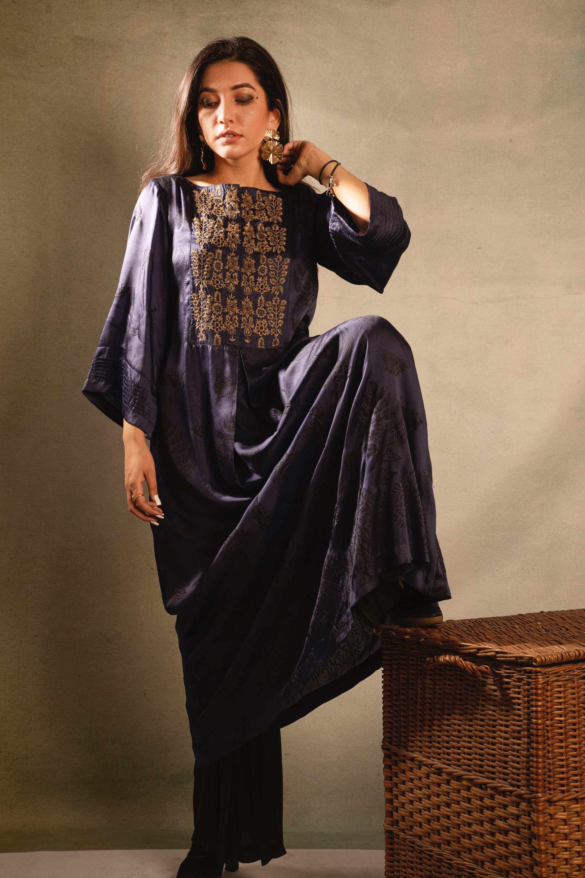 Indigo Moon Embroidered Tunic