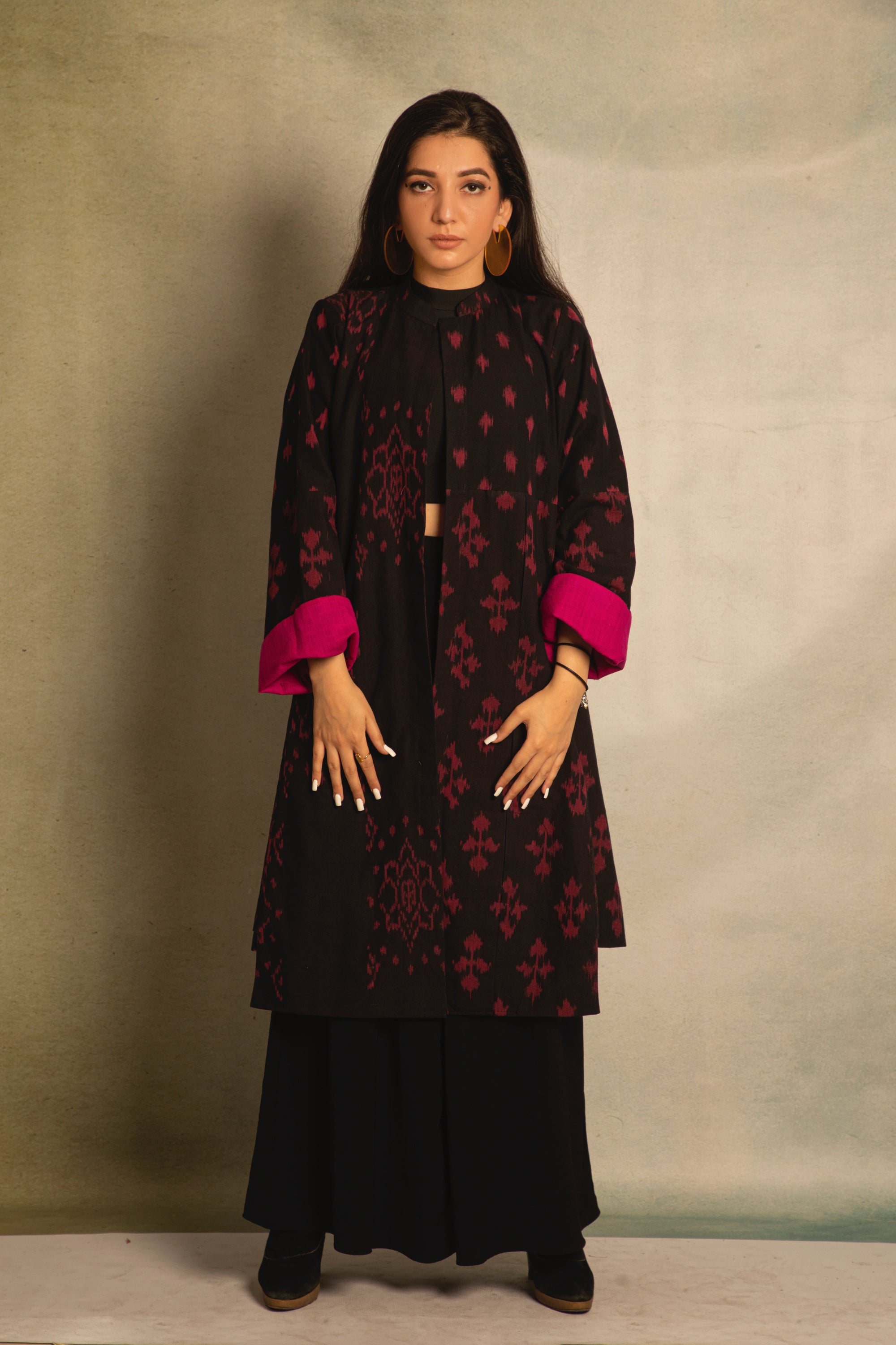 Black and Magenta Reversible Jacket