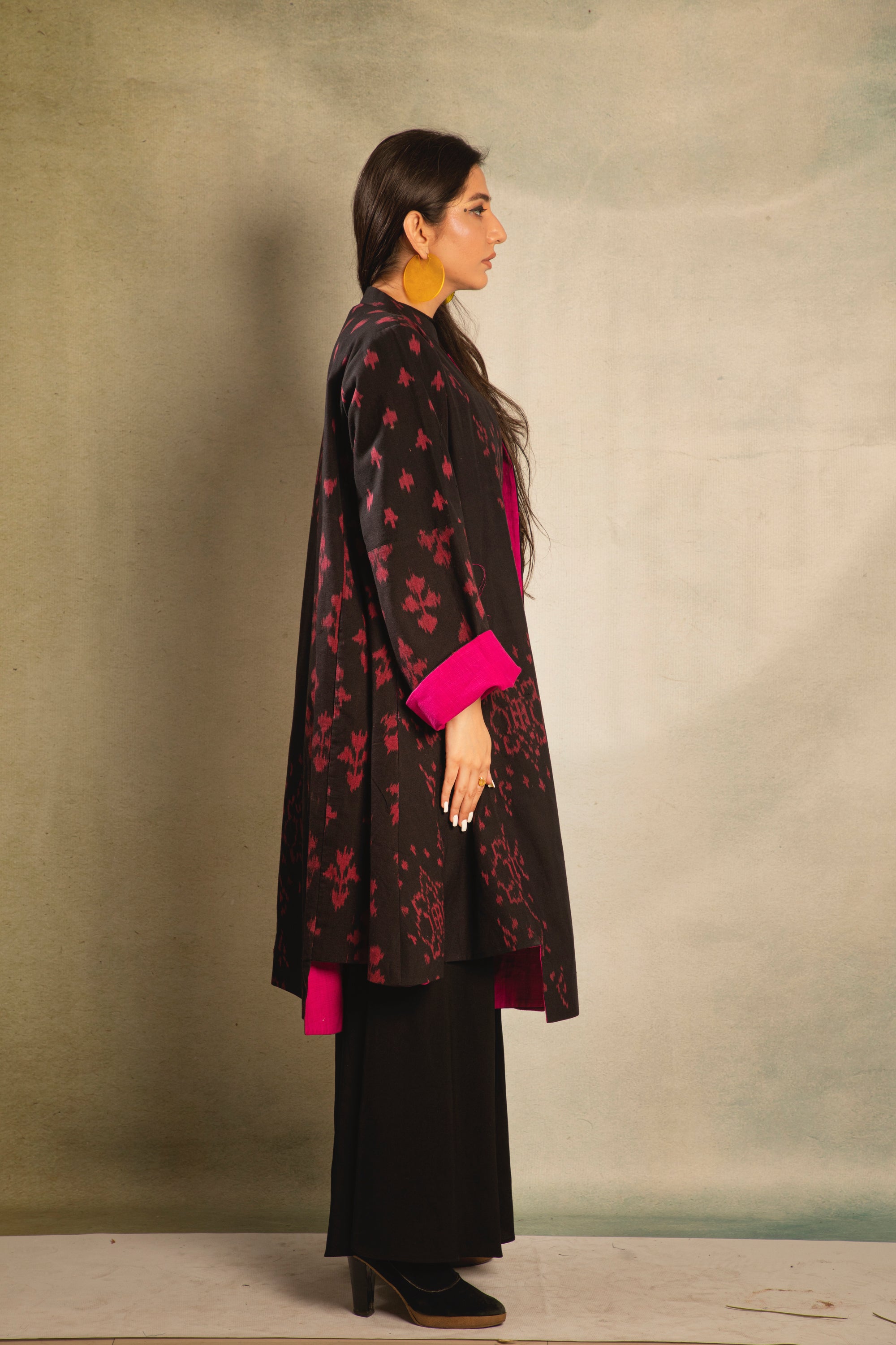 Black and Magenta Reversible Jacket