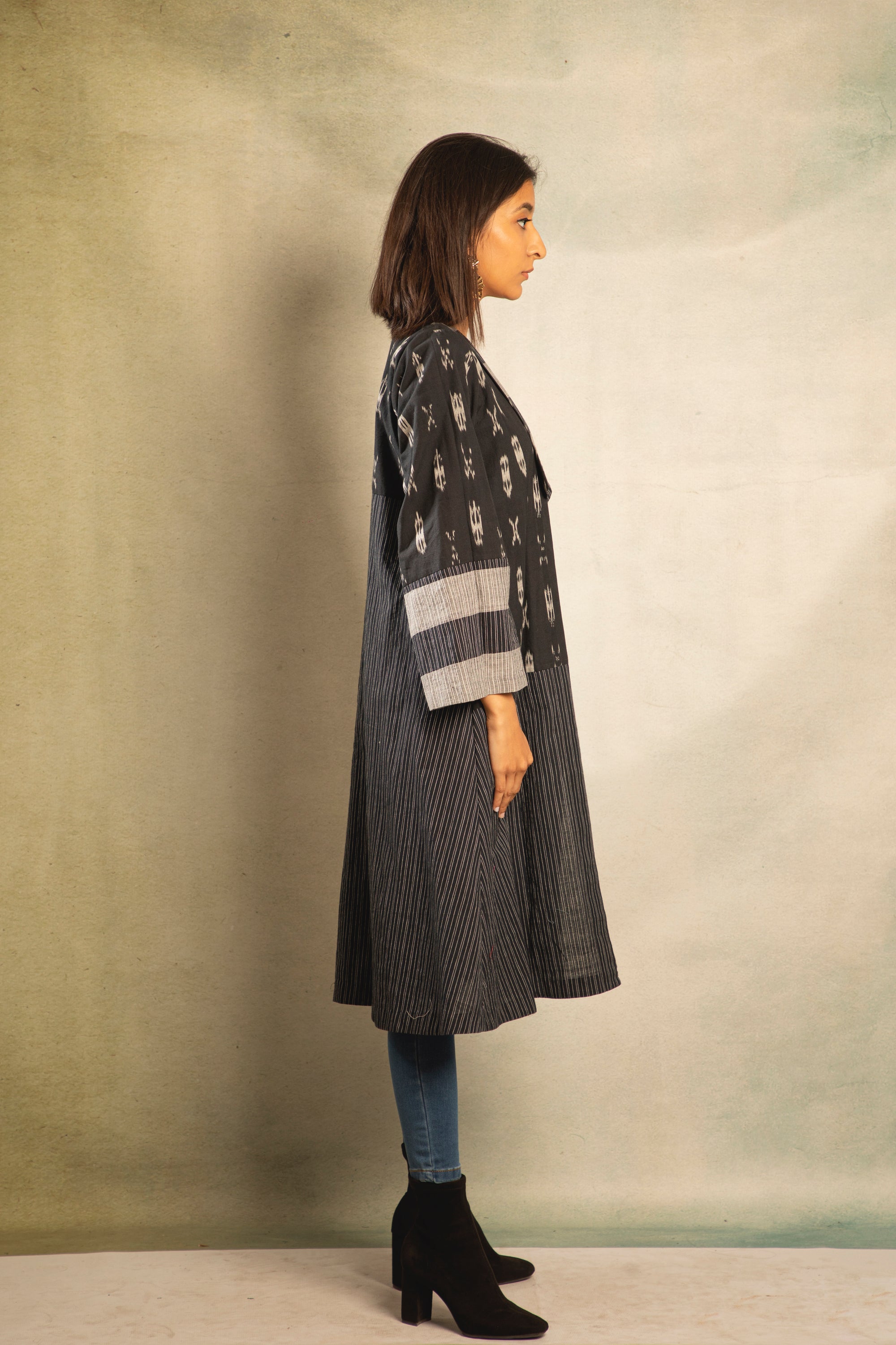 Black and Grey Ikat Jacket