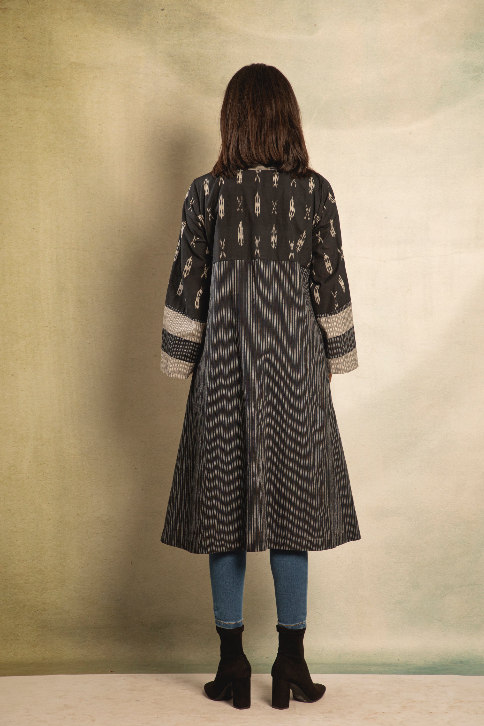 Black and Grey Ikat Jacket