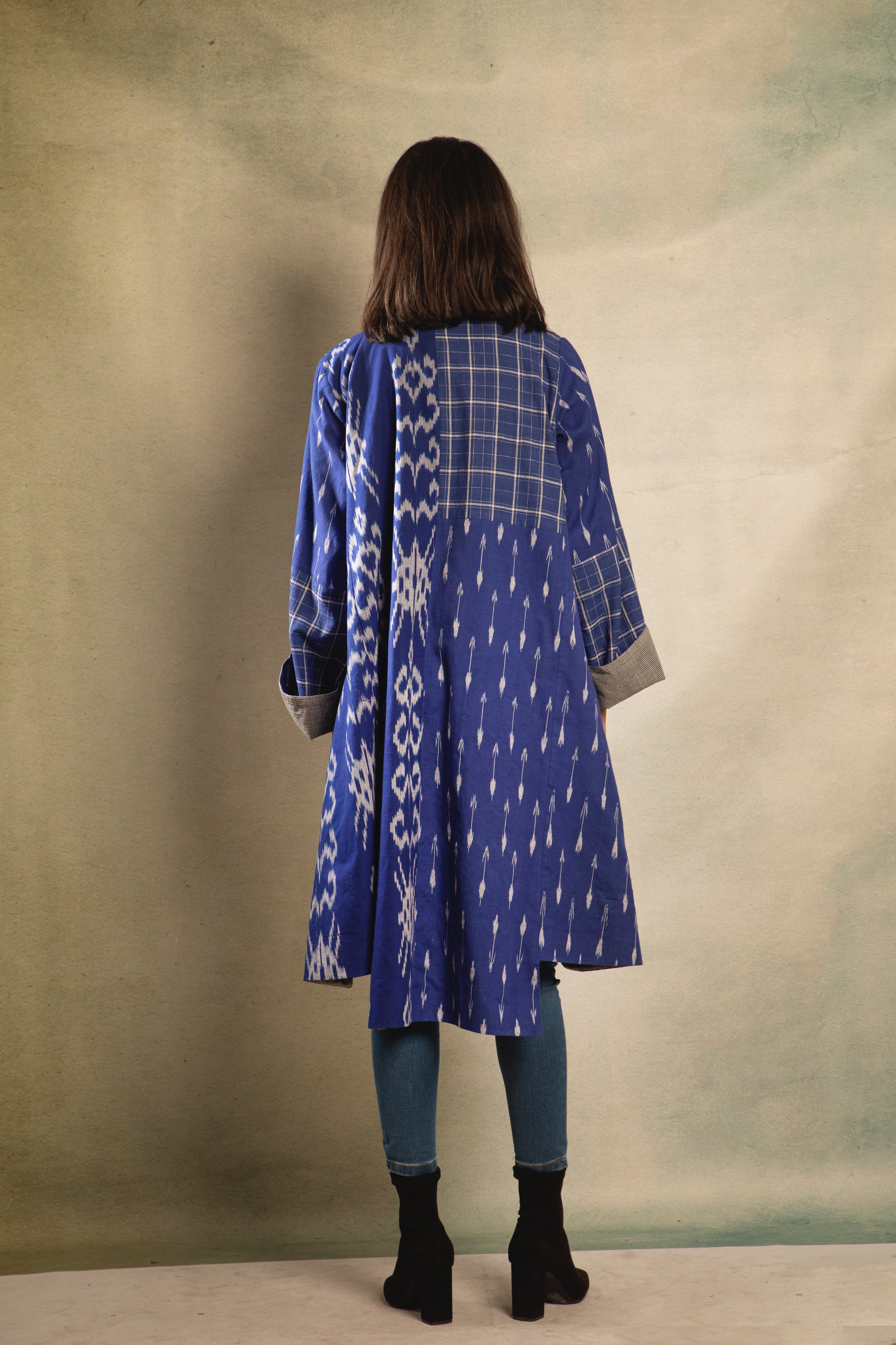 Blue Check Ikat Jacket