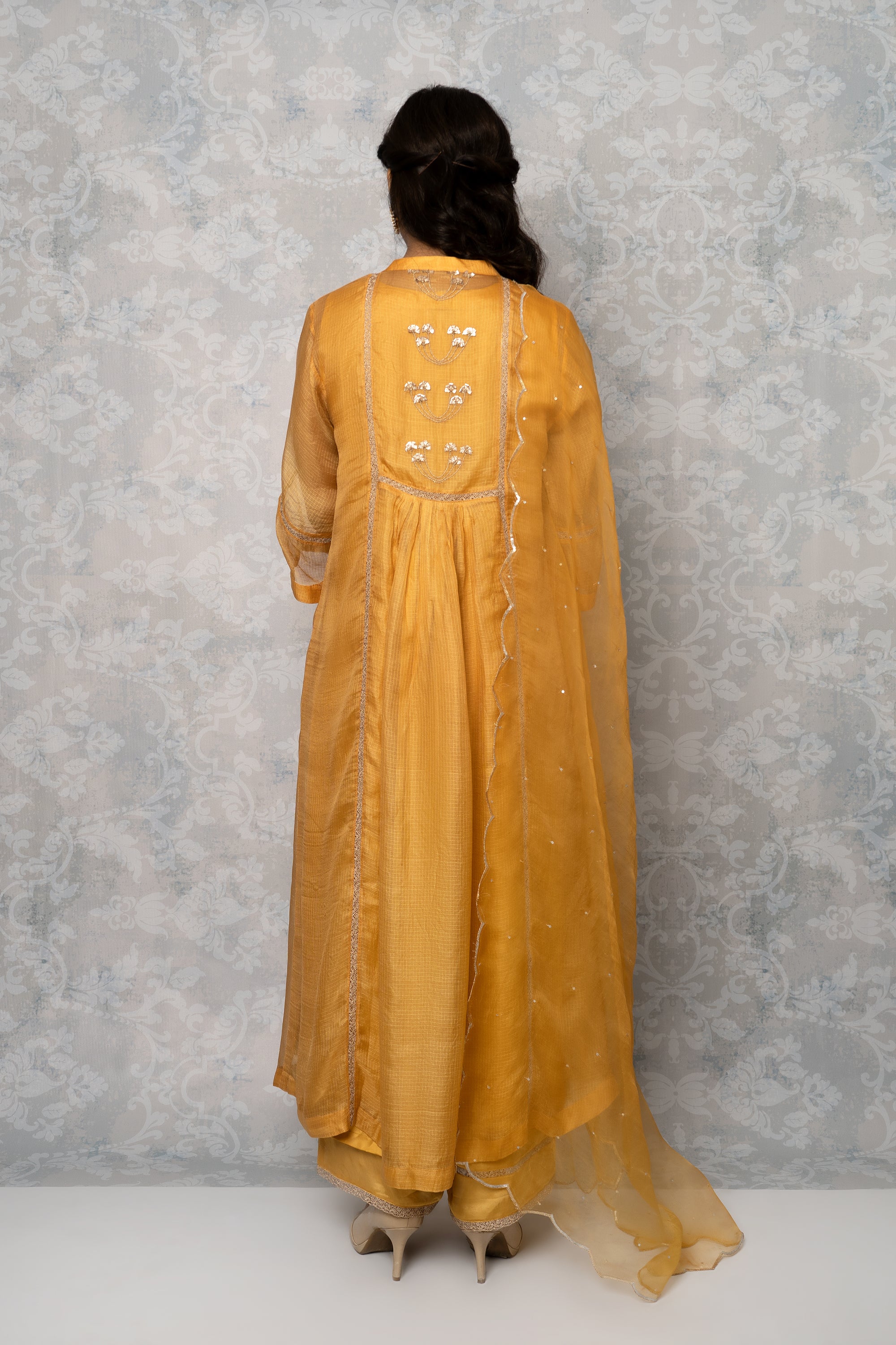 Tangerine Roka Festive Kurta Set