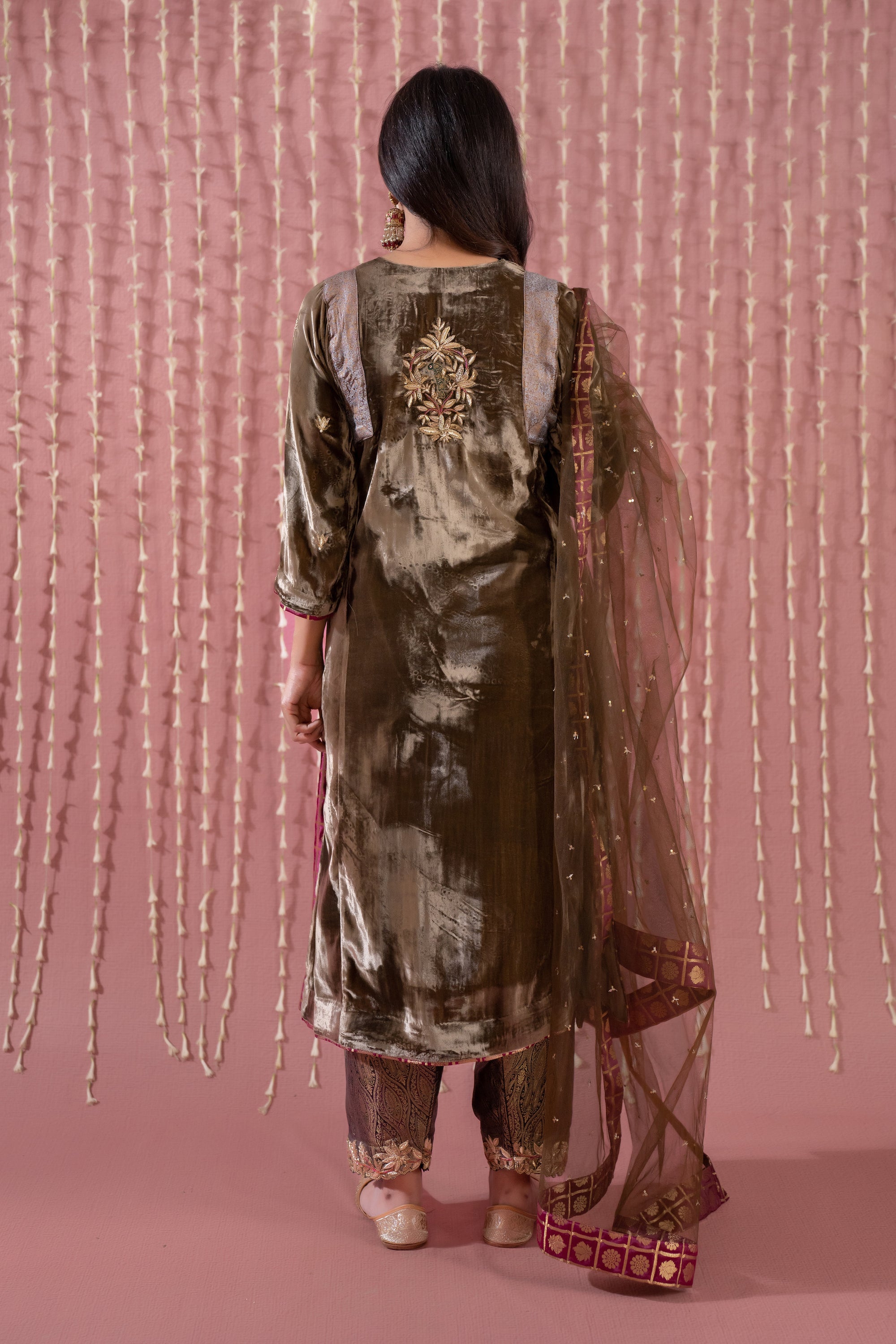 Khakhi Brown Velvet Set