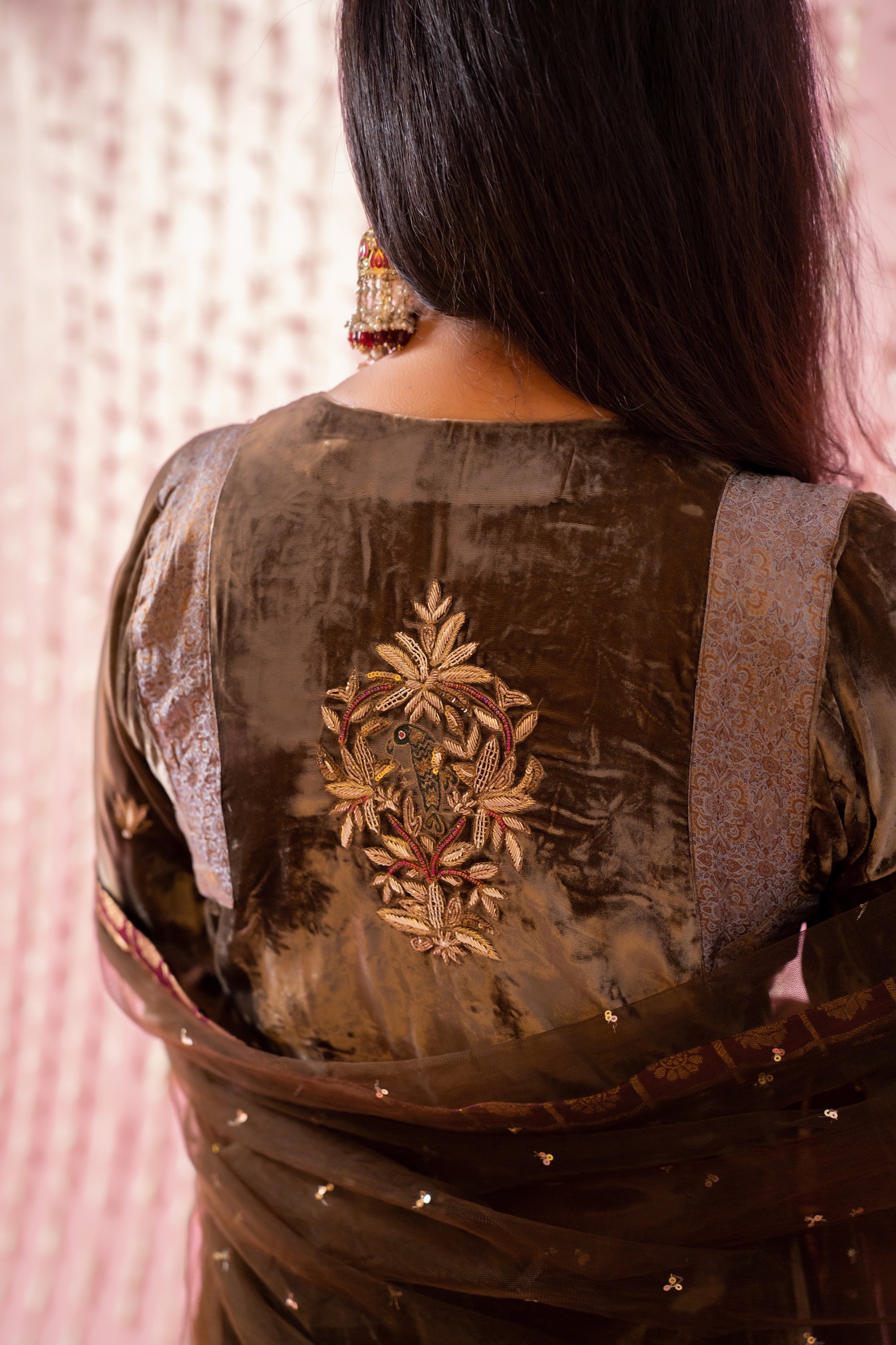 Khakhi Brown Velvet Set