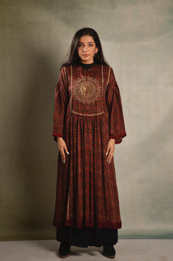 Rust Sunset Embroidered Tunic
