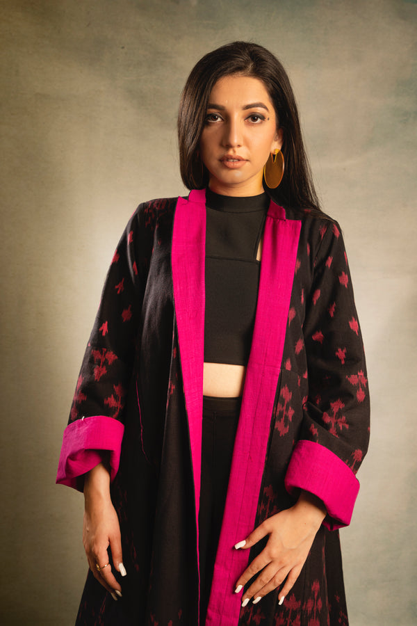 Black and Magenta Reversible Jacket