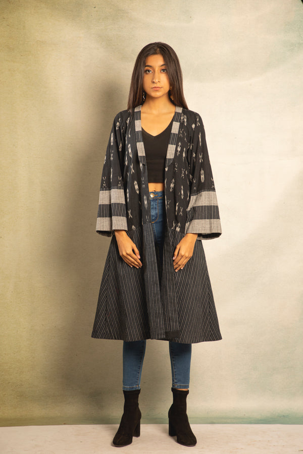 Black and Grey Ikat Jacket
