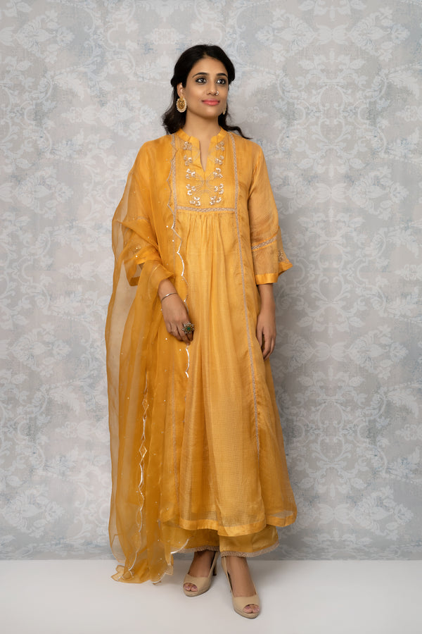 Tangerine Roka Festive Kurta Set