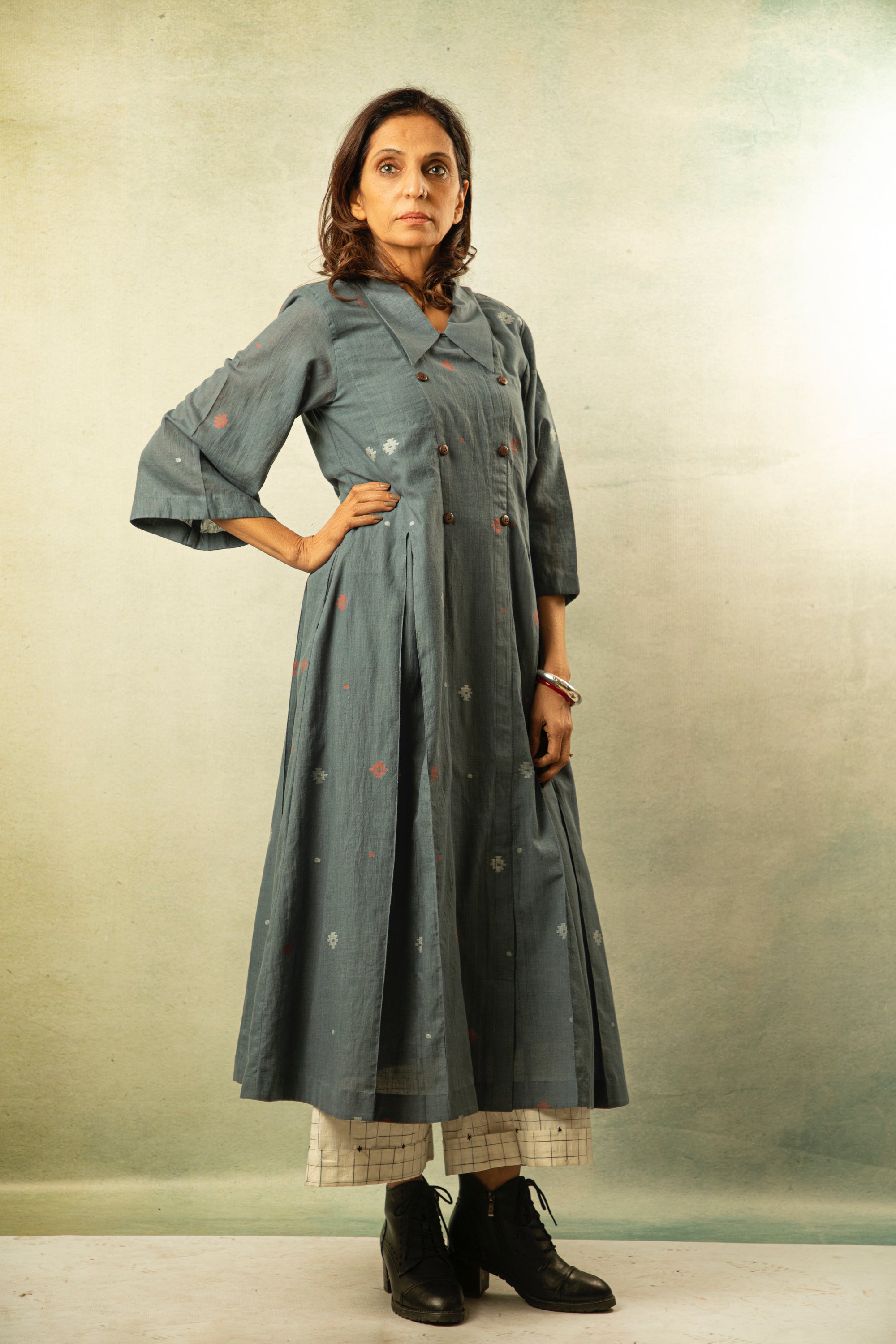 Grey Sage Collar Dress