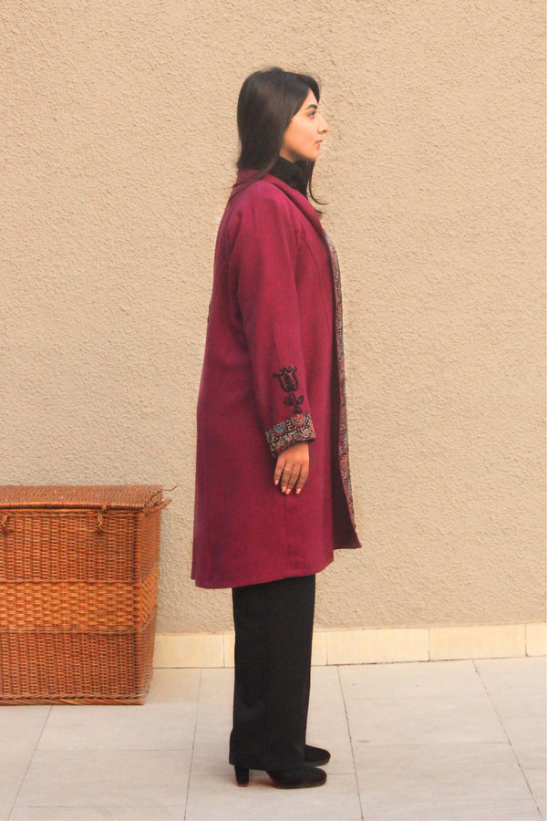 Majenta Tweed Jacket with Ajrak lining