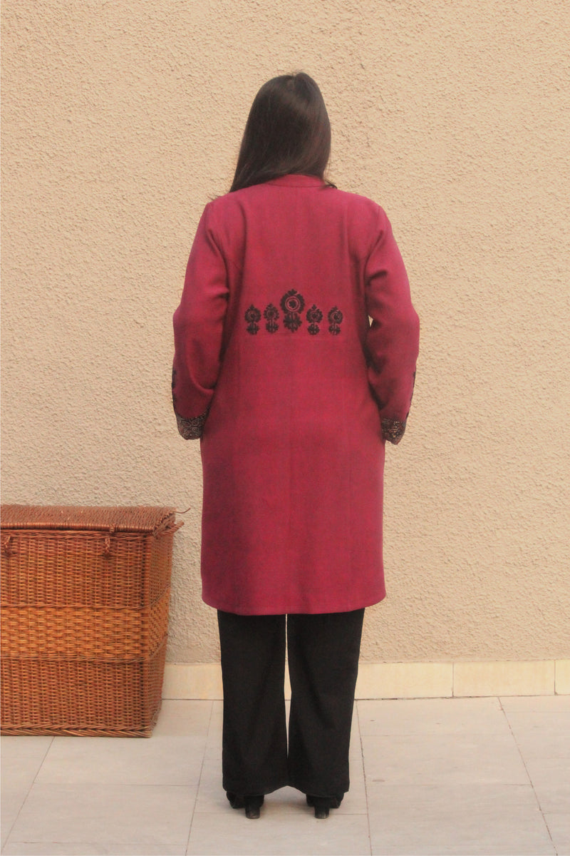 Majenta Tweed Jacket with Ajrak lining